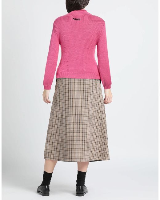 Marni Pink Solid Color Thickened Knit Sweater