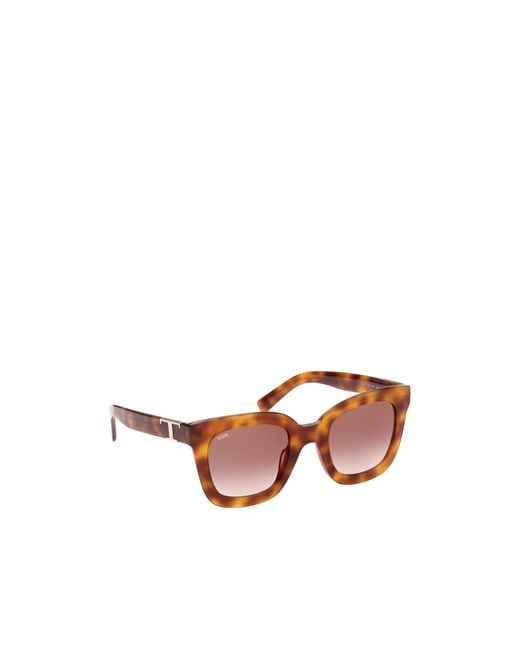 Tod's Pink Geometric Frame Sunglasses