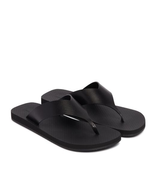 The Row Black Dune Classic Ginza Slip-On Slides