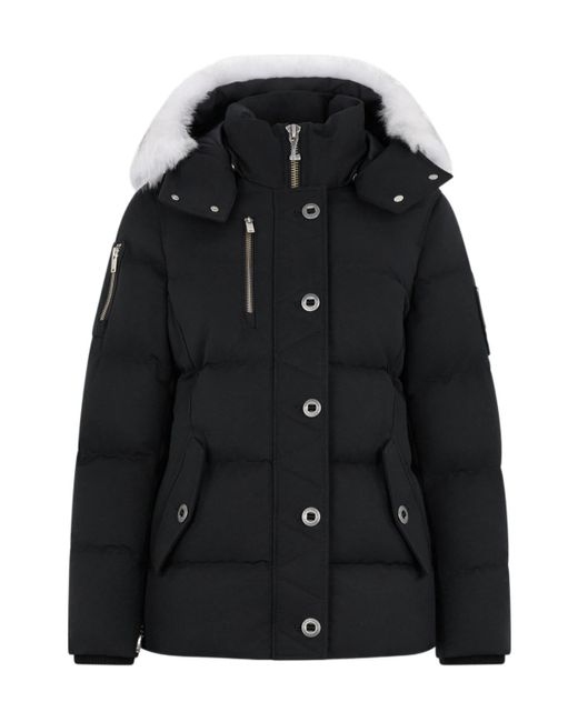Moose Knuckles Black Hooded Down Jacket