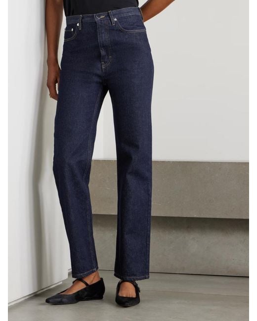 Loulou de Saison Blue Jude Organic High-Rise Straight-Leg Jeans