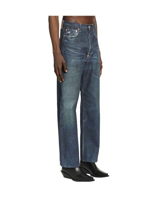 Junya Watanabe Blue Straight-Leg Jeans for men