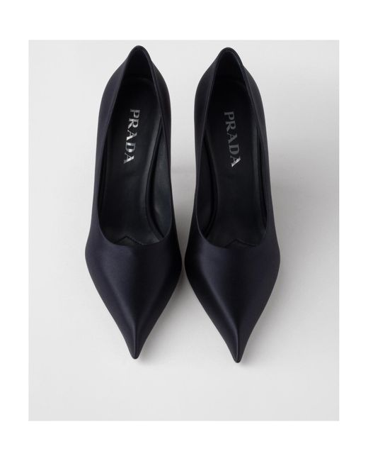 Prada Blue Satin Pumps