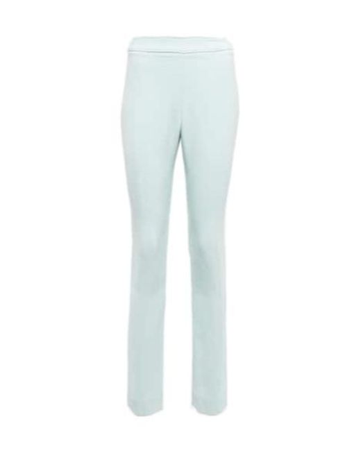 Proenza Schouler Blue High-Rise Crêpe Slim Pants