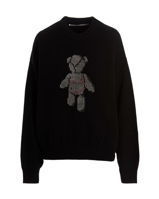 Alexander Wang Black Beiress Crystal-Embellished Wool Jumper