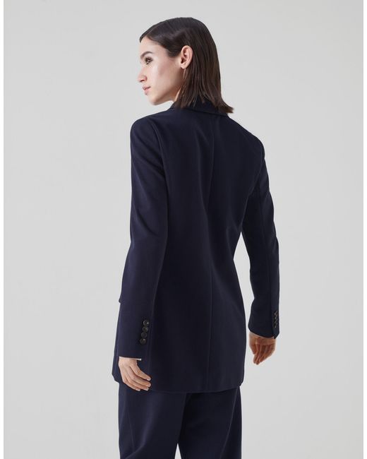 Brunello Cucinelli Blue Single-Breasted Tailored Jacket