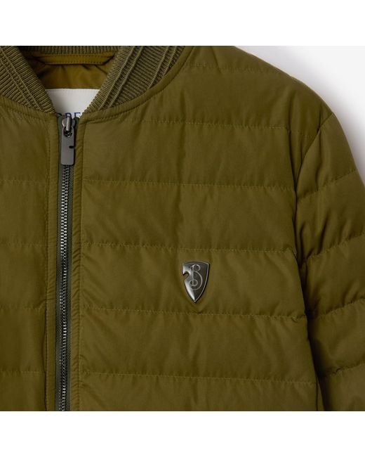 Burberry Green Logo Plaque Quilted Down Jacket for men