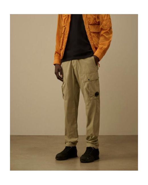 C P Company Natural 50 Fili Stretch Elasticated Lens Cargo Pants for men