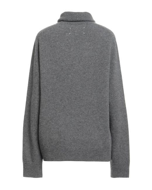 Maison Margiela Gray Wool Turtleneck Long-Sleeve Knit Sweater
