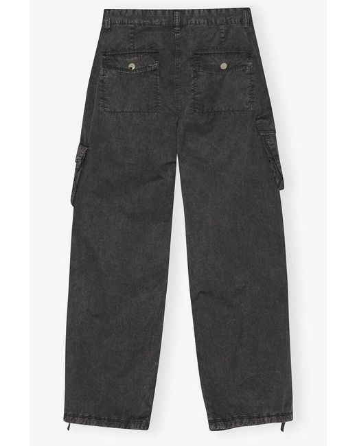 Ganni Gray Drawstring Cargo Trousers