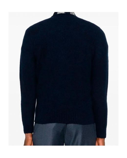 Drumohr Blue Cashmere Sweater for men