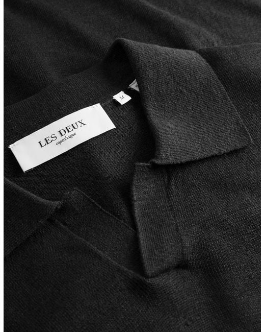 Les Deux Black Short-Sleeved Polo Shirt for men