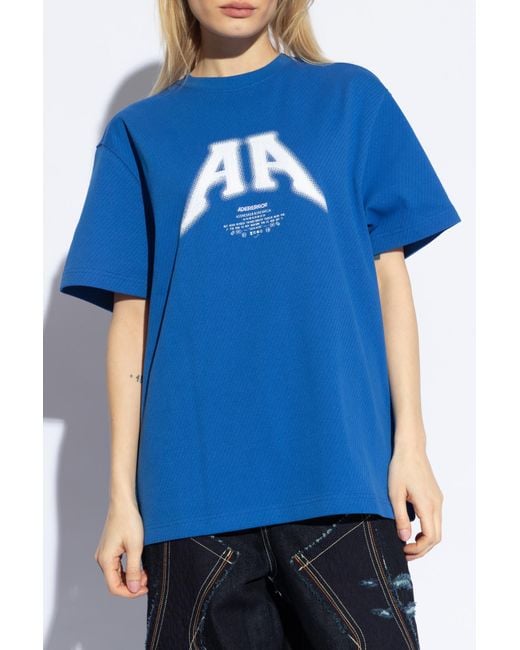 Adererror Blue Short-Sleeved T-Shirt for men