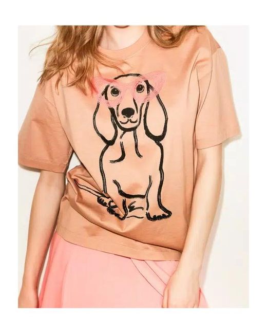 Twinset Natural Dog-Print T-Shirt