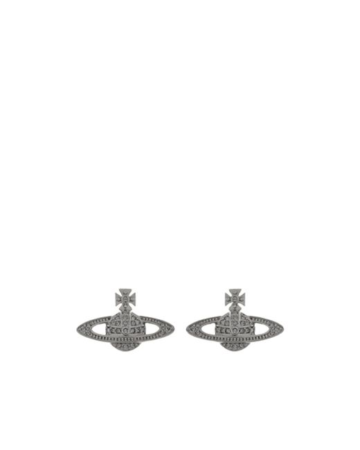 Vivienne Westwood White Mini Bas Relief Earrings
