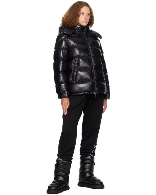 Moncler Black Maire Logo Patch Quilted Jacket