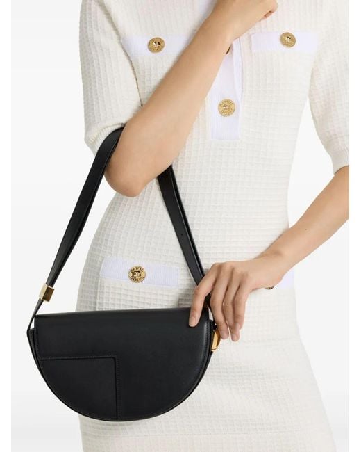 Patou Black Crescent Shoulder Bag