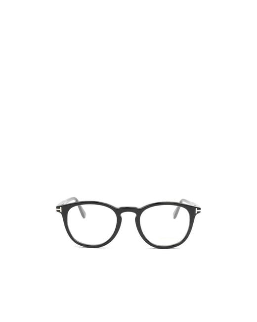 Tom Ford White Eyewear Round Frame Glasses for men