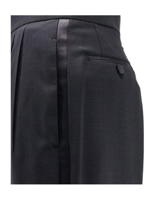 Tom Ford Black Pleat Detailed Trousers
