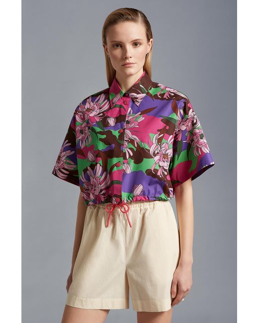 Moncler Pink Printed Cotton Shirt