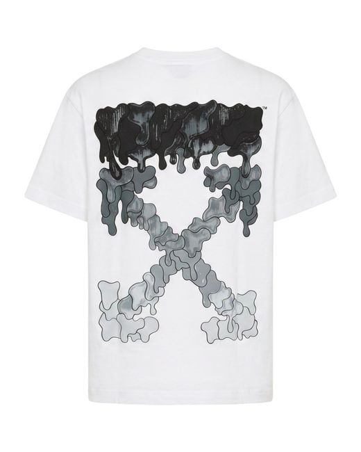 Off-White c/o Virgil Abloh White Logo Printed Crewneck T-Shirt for men