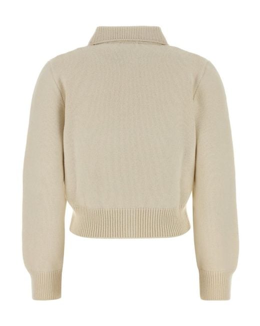 A.P.C. Natural Buttoned Cropped Cardigan