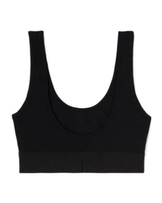Palm Angels Black Scoop Back Two-Toned Bra