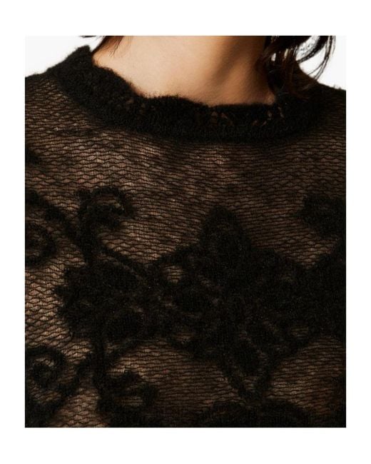 Twinset Black Jacquard Alpaca Blend Jumper