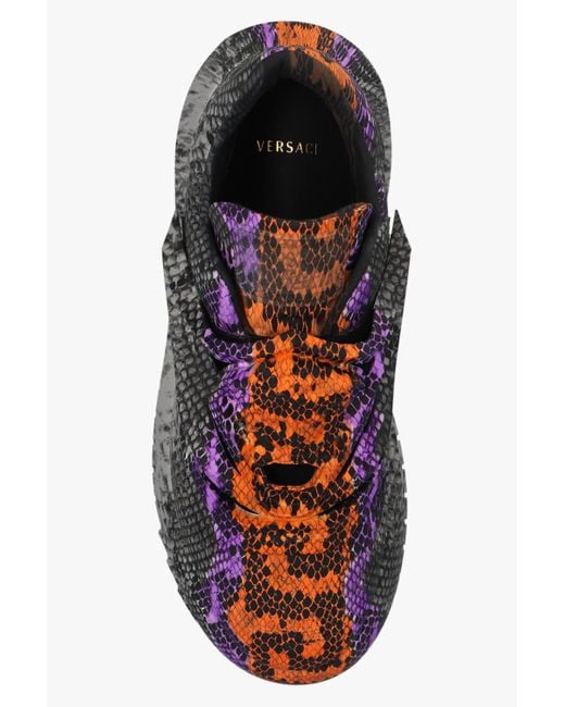 Versace Multicolor Odissea Python Greca-Print Sneakers for men