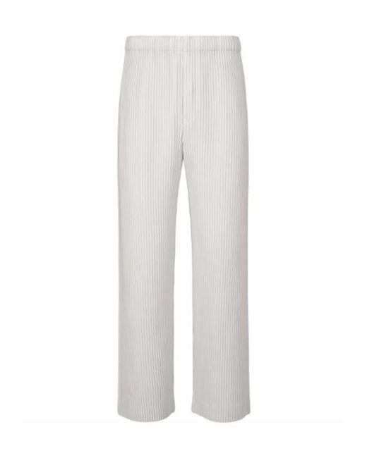 Homme Plissé Issey Miyake Gray Homme Plissé Issey Miyake Pleated Trousers for men