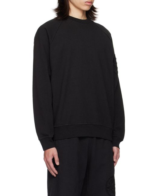 Stone Island Black Logo Detailed Crewneck Sweatshirt for men