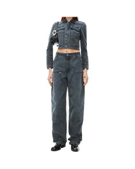 Alexander Wang Blue High-Waist Workwear Carpenter Jeans