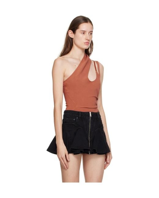 Mugler Black One-Shouldered Tailored One-Piece