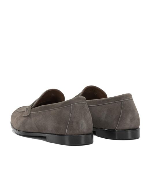 Ferragamo Gray 'Tiberio' Moccasins for men
