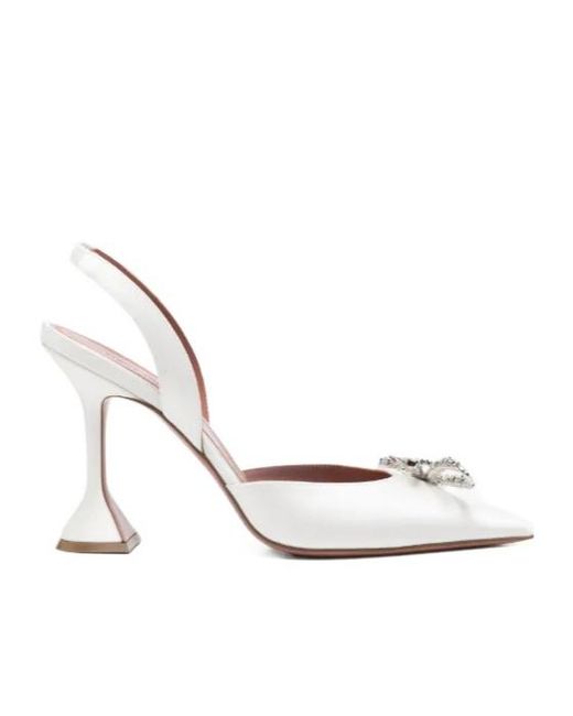 AMINA MUADDI White Rosie Bow-Detail Pumps