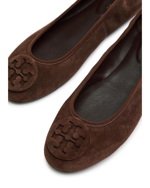 Tory Burch Brown Suede Ballet Flats