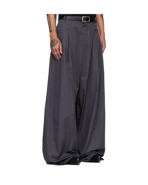 Lu'u Dan Gray Lowline Belt Loop Casual Pants for men