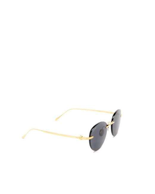 Cartier White Round Frame Sunglasses for men