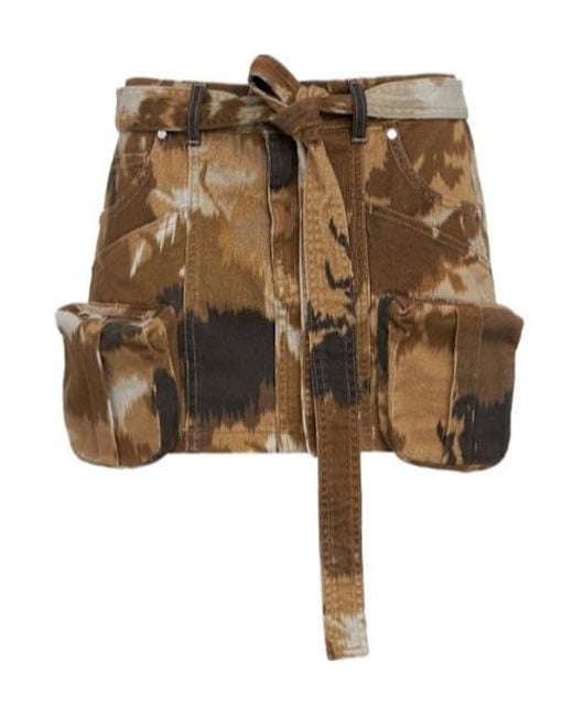 Blumarine Brown Cargo Mini Skirt