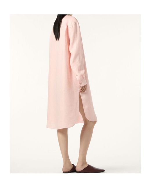 Loro Piana Pink Long-Sleeved Shirt Dress