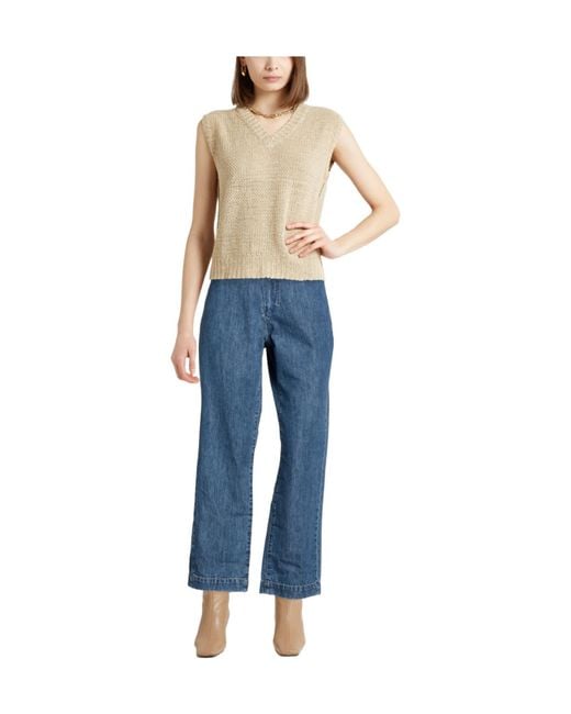 Max Mara Blue Solid Color Denim Trousers