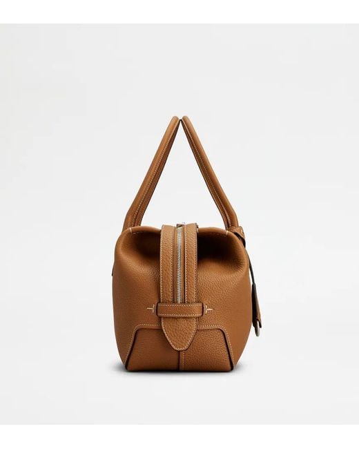 Tod's Brown Logo Embossed Tote Bag