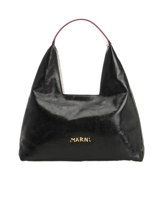 Marni Black Logo Lettering Mini Shoulder Bag