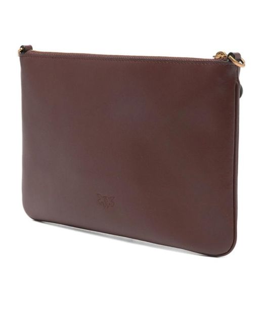 Pinko Brown Classic Flat Love Simply Crossbody Bag