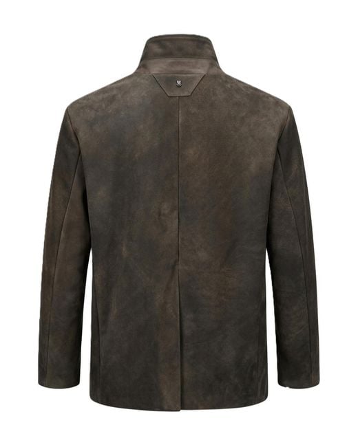Salvatore Santoro Brown Double-Breasted Leather Jacket