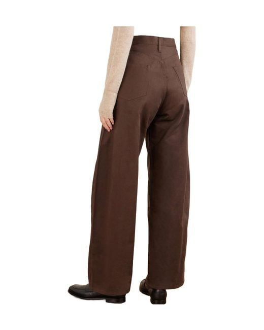 Ssstein Brown High-Rise Waist Wide-Leg Denim
