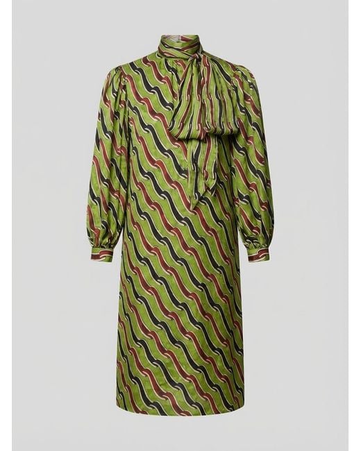 Gucci Green Printed Silk Dress