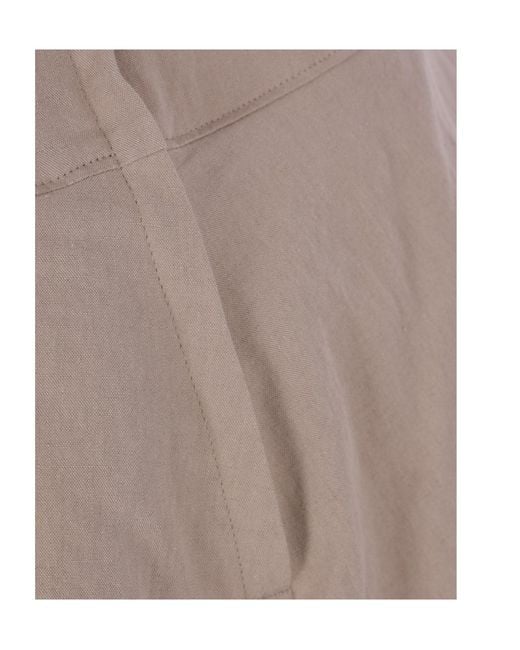 Yohji Yamamoto Brown C/Li Poplin Midi Skirt