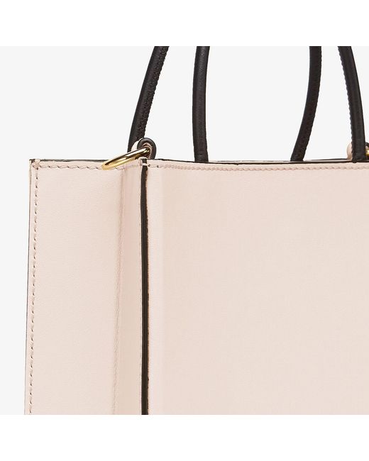 Fendi Natural Small Logo Print Shopping Bag
