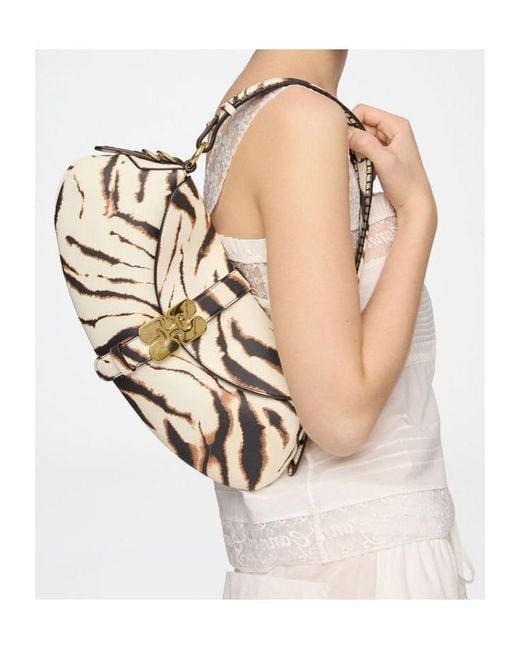 Ganni Gray B-Kat Printed Shoulder Bag